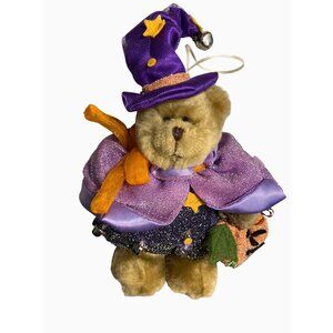 Halloween Teddy Bear Plush With Purple Witch Outfit and Hat